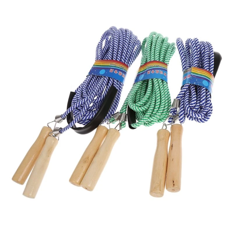 

Hot Wooden Handle Skipping 5m 7m 10m Gym School Group Multi Person Rope Jumping INY