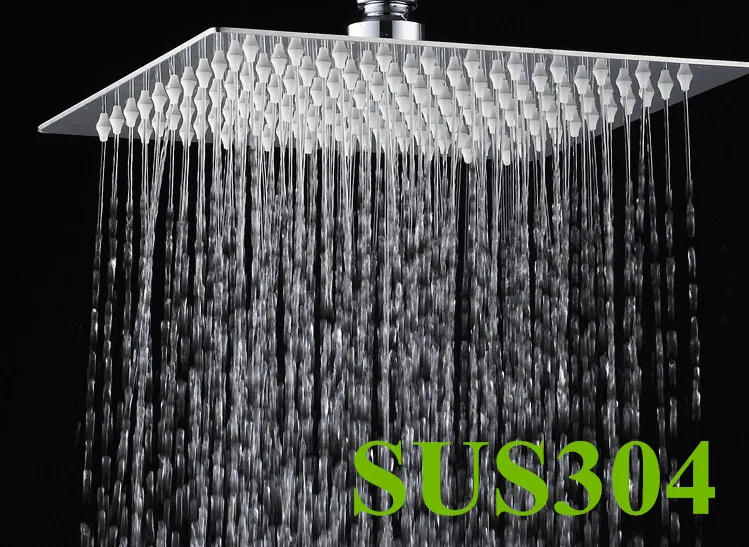 8'' Shower Head Square Stainless Steel Rain Brushed Nickel Bathroom Top Sprayer 