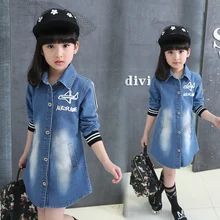 2017 printemps Nouvelle Vente Enfants Vêtements Marque Denim Veste Filles Enfants Denim Veste Jean Manteaux Enfant Fille de Bande Dessinée Caractère