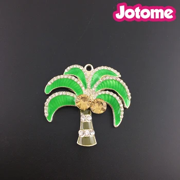 

50pcs / lot DHL free shipping 2017 Hot Sale Pretty Xmas Gift Green Fire Opal Palm tree Coconut Tree Opal Pendants