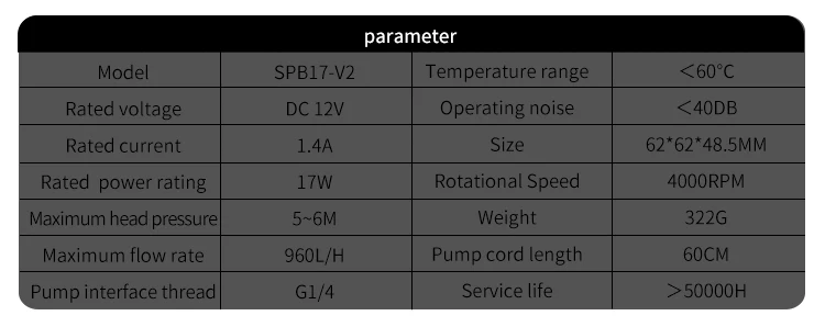 Barrow 17W DDC PWM Pump Maximum Flow Lift 5 5 Meters 960L H 4000RPM Regulation Pump 4