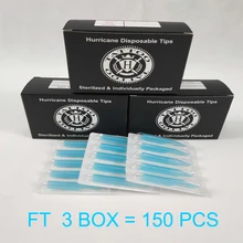 Тату-наконечник 150 шт футов круглый наконечник Татуировка одноразовая насадка наконечник для начинающих комплекты для татуажа ураган тату иглы синий