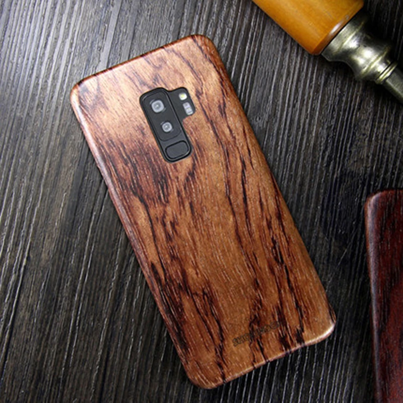 Для samsung S9 S10 плюс S10e чехол Роскошный тонкий ультра натуральное дерево + волокно