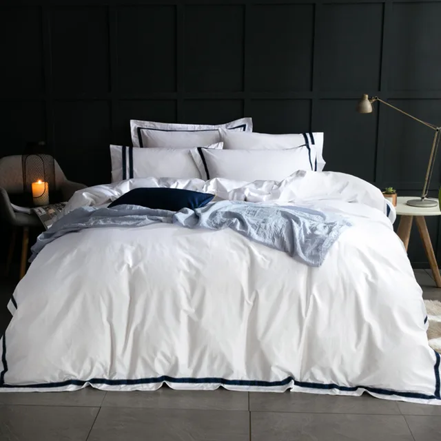 Aliexpress Buy Luxury Bedding Sets Solid Color Fitted Sheet Set