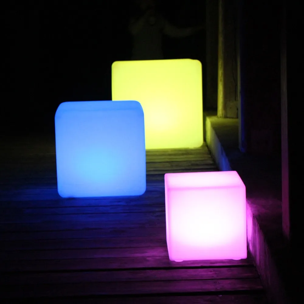 D40cm Rechargeable LED Cube Seat Chair Stool Waterproof LED table light Stool Lighting in the dark Free Shipping 10pcs/Lot