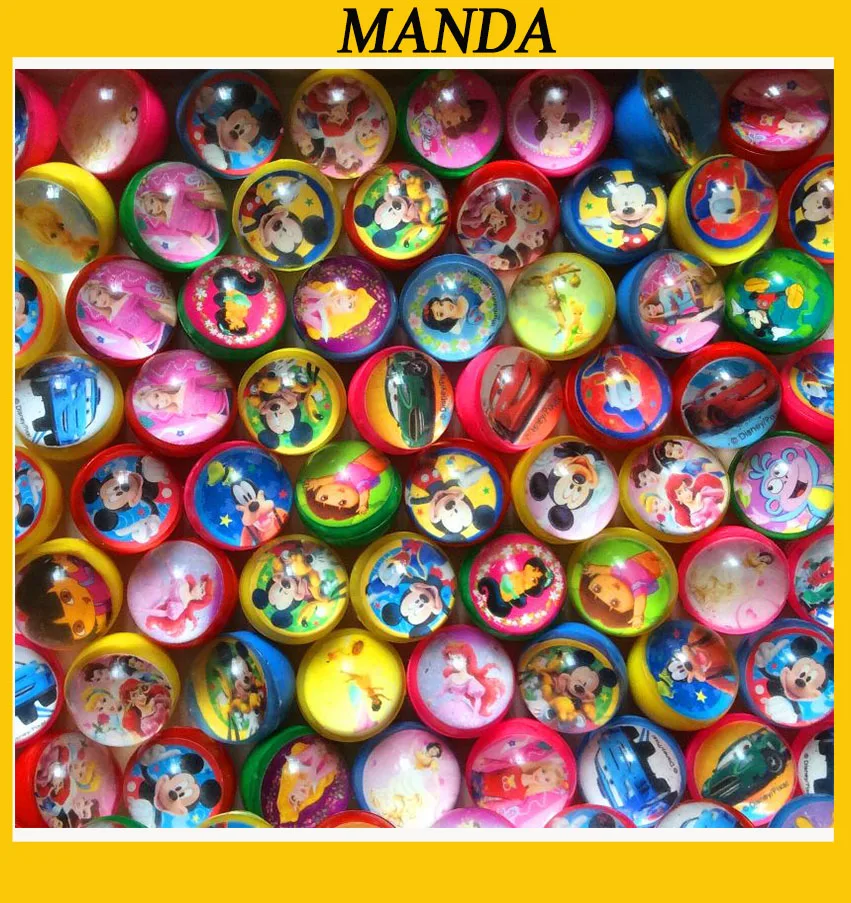 

32mm Rubber Card Bouncing Ball Mixed Picture Bouncy Skip Ball 20pcs/ Lot