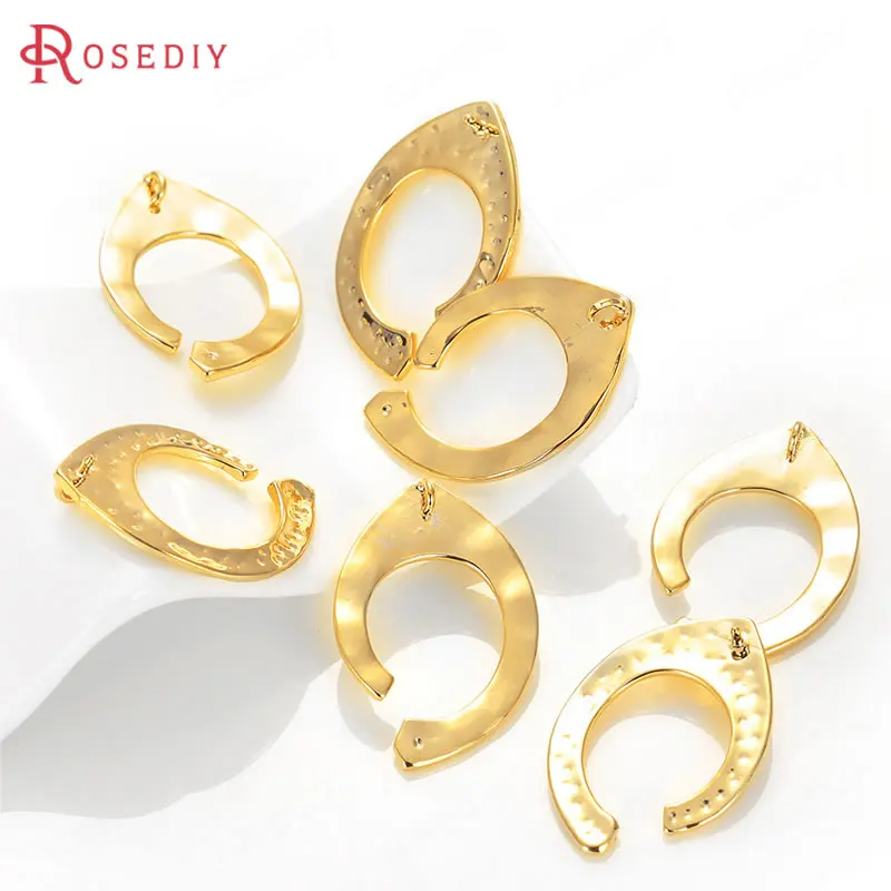 

(35802)6PCS 17.5x26MM 24K Gold Color Brass Walnut Shape Charms Pendants High Quality Diy Jewelry Findings Accessories