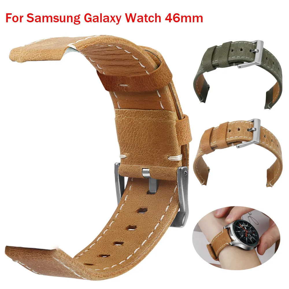 

New Watch Strap Luxury Leather Band Bracelet Watch Band For Samsung Galaxy Watch 46mm Good Quality Watch Band