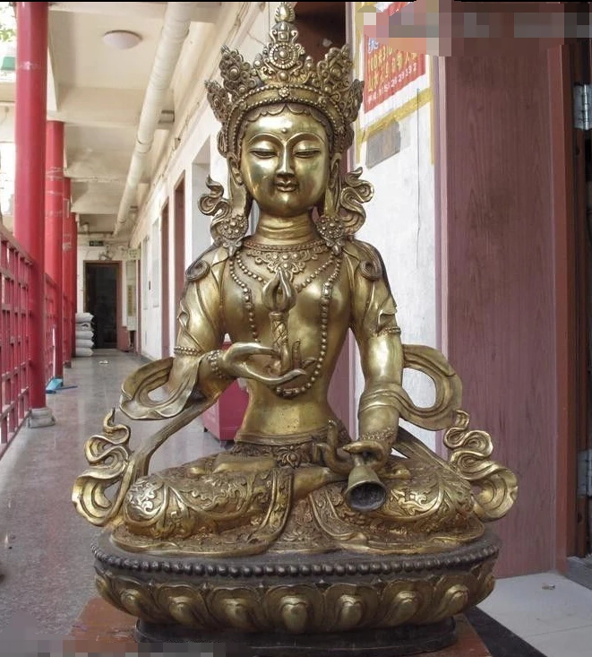 

23 inch Tibet Buddhism Temple Copper Bronze Gild Vajrasattva Vajradhara Buddha Statue