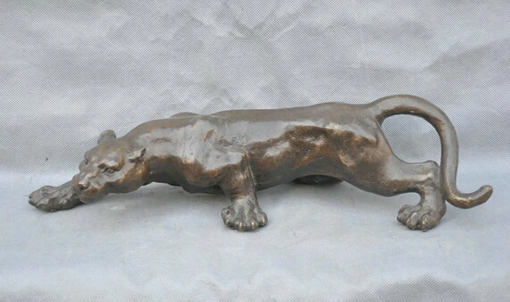 

xd 003428 15 Bronze Robust Brave Amazon Jaguar Carnivorous Animal Sculpture Statue