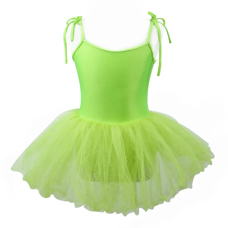 2018 Cute Ballet Tutu Dress For Children Girls Dancing Clothes Gymnastic Dress Leotards Costumes Sling Spandex Polyester 128 Light Green