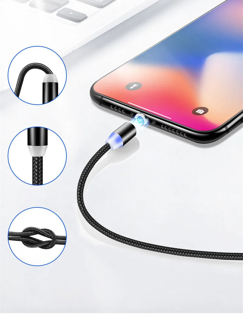 Светодиодный магнитный usb-кабель для зарядки кабеля USB type C Магнитный зарядный кабель для передачи данных Micro usb кабель для samsung Xiaomi huawei USB шнур