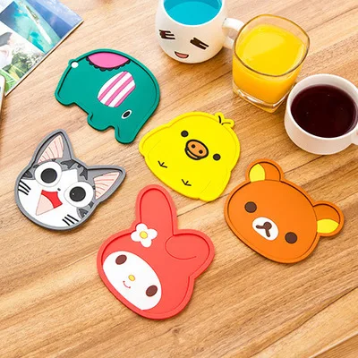

Hot Thickening Silicone Insulation Pad Cartoon Felt Antiskid Mat Cup Table Mat Bowl Cup Pads Mat Drink Coaster Placemat 1PC