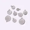 50pcs 6/8/10/12/14/16/18/20/25/30mm Round Stainless Steel Pendant Blank Cabochon Base Setting Bezel DIY Jewelry Making Component ► Photo 3/6