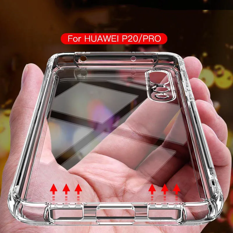 P20 противоударные Чехлы для huawei p20 pro lite case силиконовая Прозрачная soft ТПУ защитный