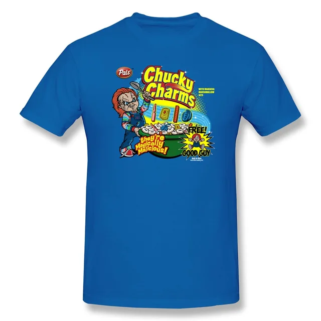 Short Sleeve Mens Tee Shirt Chucky Charms Funny Logo Men Shirts|shirt lapel|t-shirt decalsshirt with led lights - AliExpress