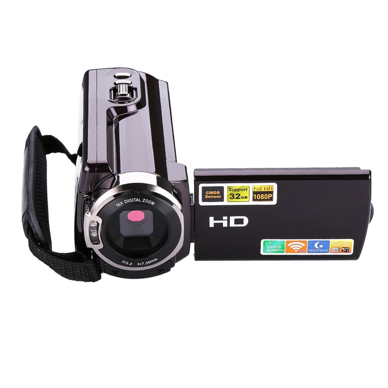 1080P 16X Hdv-5053Str портативный камкордер Full Hd цифровой зум цифровой видео dvr-рекордер камеры с Wi-Fi 8Mp нажатие на экран(ЕС