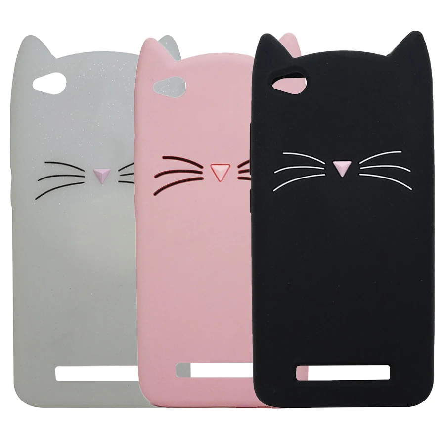 

For Xiaomi Redmi 4A case Soft Silicone Case For xiaomi redmi 5A case 3D Cartoon Cute Beard Cat Cover For xiaomi redmi 4a 5a case