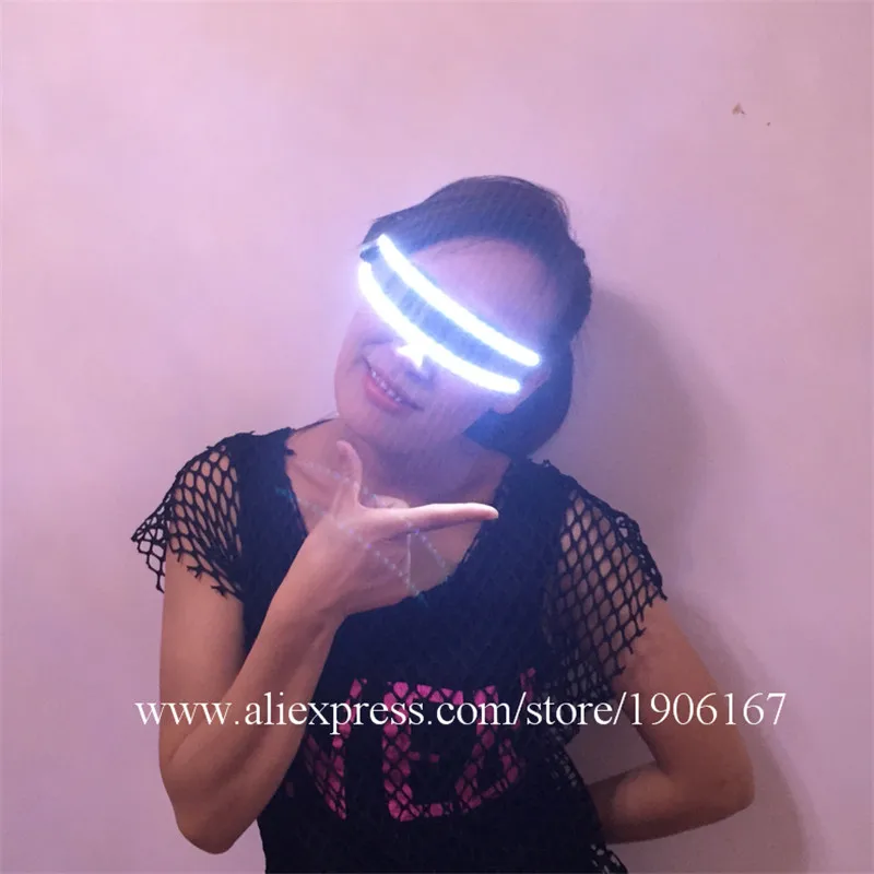 Hot Sale Led White Color Luminous Flashing Halloween Glasses Event & Party Supplies For DJ Club Party Free Shipping02