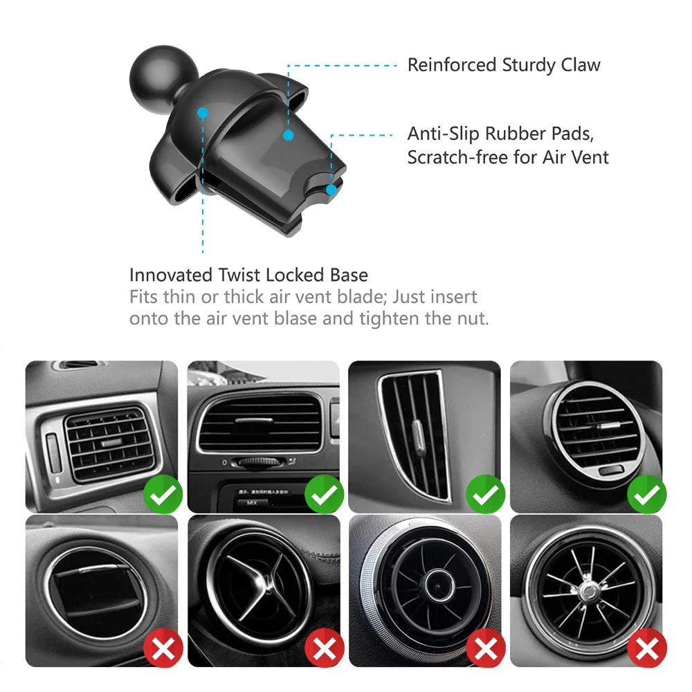 twist nut adjustable air vent mount