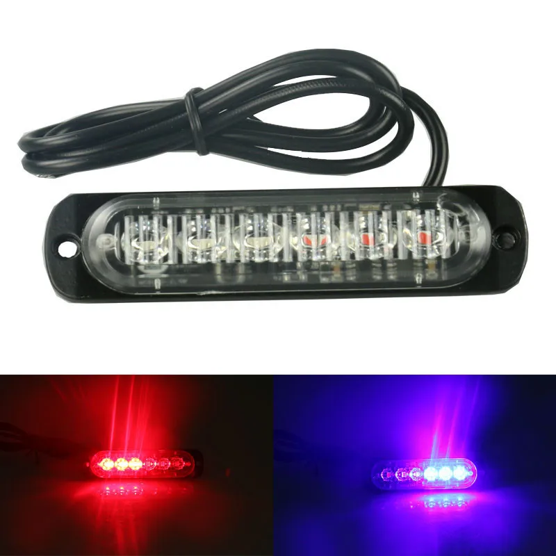 12 24V Side strobe marker lights Car Truck 6 LED 18w Amber Flashing Car