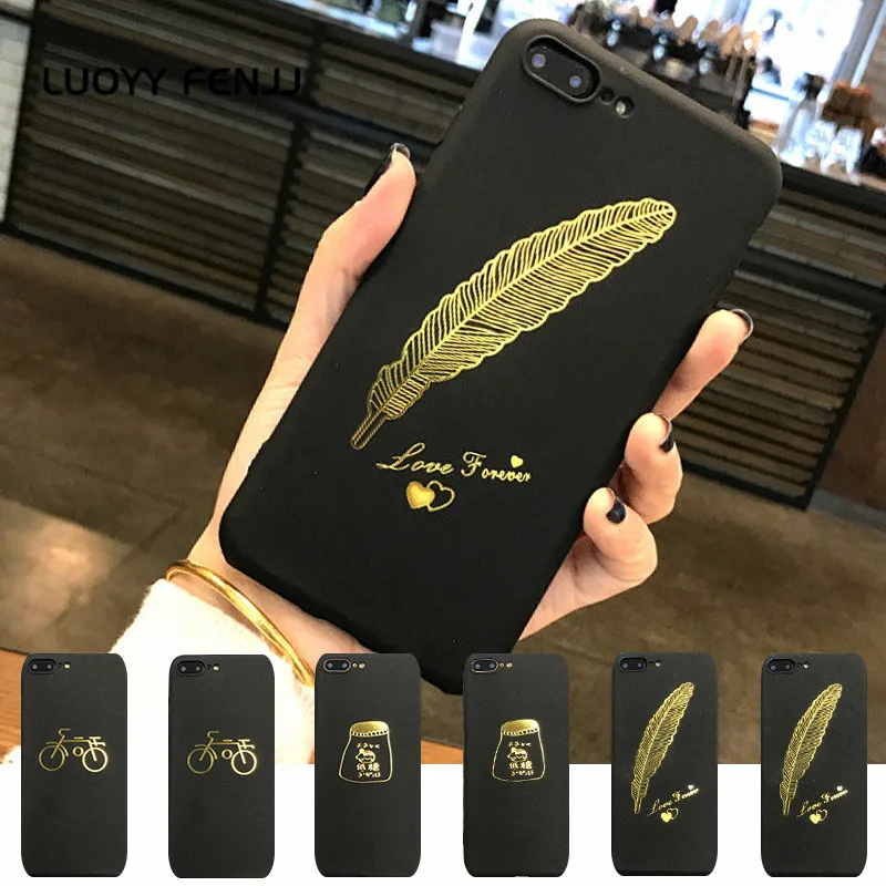Luoyy fenjj матовый чехол с перьями для iPhone 6 6s Plus задняя крышка мягкий силиконовый из