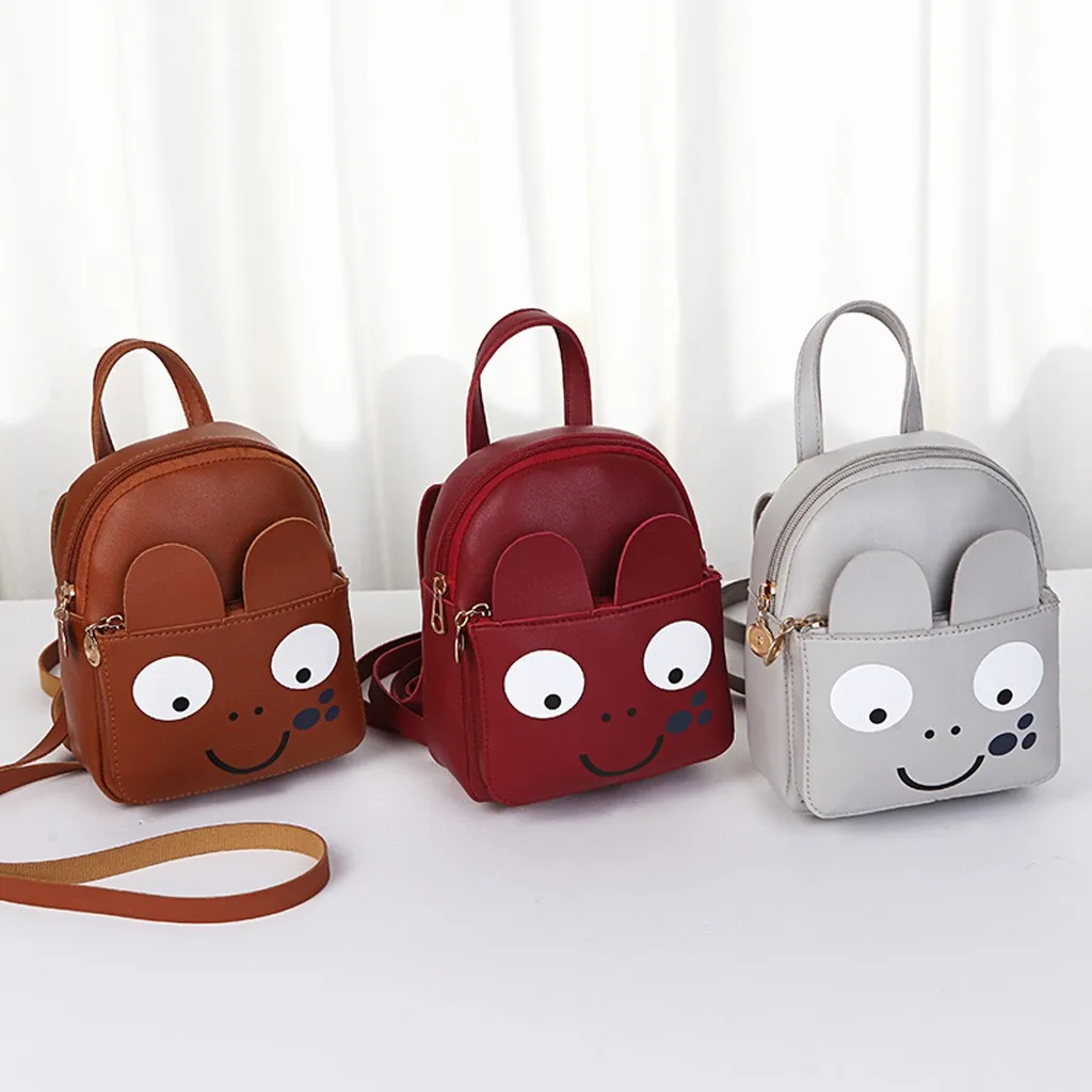 

Mini Backpack Women Leather School Bags for Teenage Girls Fashion Shoulders Small Backpack Letter Purse Cartoon Phone Bag
