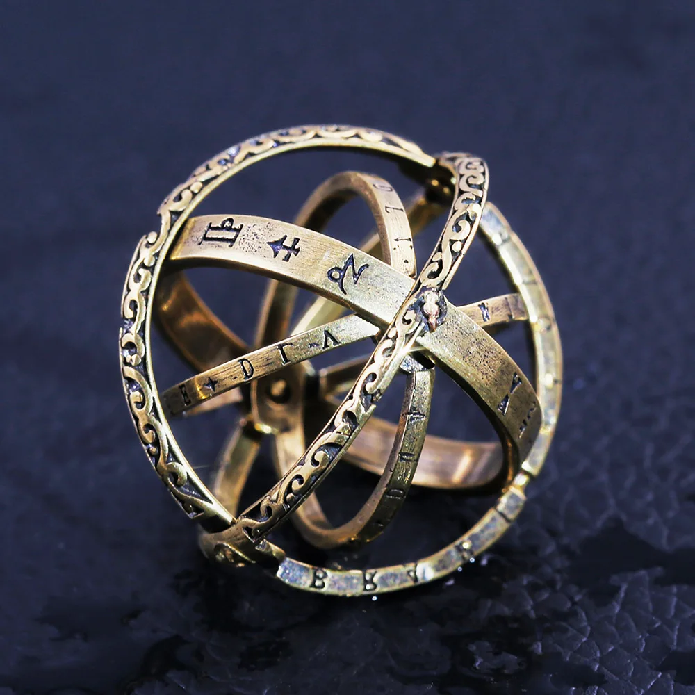 

Diamond rings Crystal moissanite Men's accessories Astronomical ball ring Vintage ring pendant two in one Costume jewelry men's