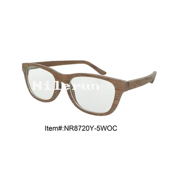 

High technique strong durable comfortable bent curve walnut wood frame with inserted aluminum metal sheet optical eyeglasses