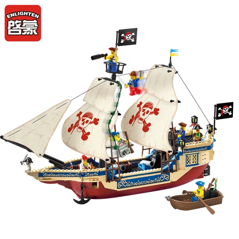 Beste ENLIGHTEN 311 pirates of the Caribbean Sea Overlord Corsair Boot DIY Oorlogsschip Monteren Bouwstenen minifig Kinderen Speelgoed Gift