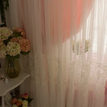 New princess cloth and tulle curtains luxury Embroidery handmade cortina bedroom blackout curtains for living room wedding decor