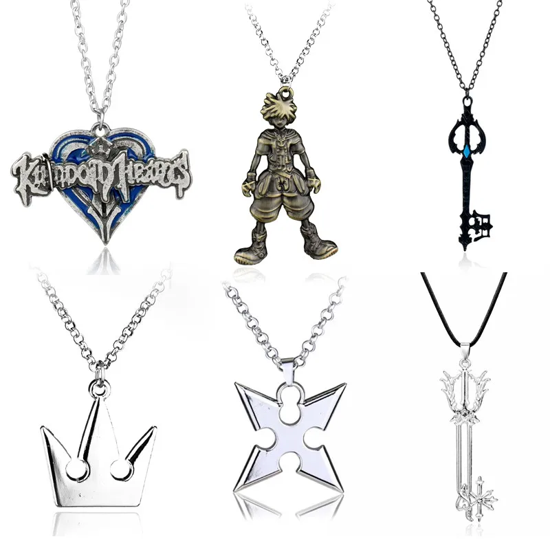 

Kingdom Hearts Necklace Anime Jewelry Pendant Necklaces for Men Women Link Chain Choker Metal Charms