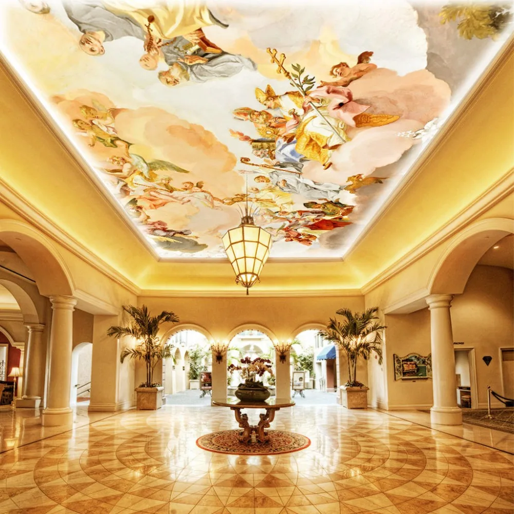 Design Ceiling Mural online get cheap ceiling suspended mural background high quality custom wallpaper fresco european style decorations 3d wall