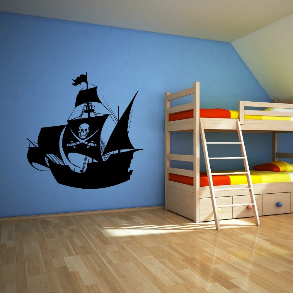 

Home decoration pirate ship wall decals vinyl art wall stickers children's room detachable wallpaper mural Wall Sticker N111