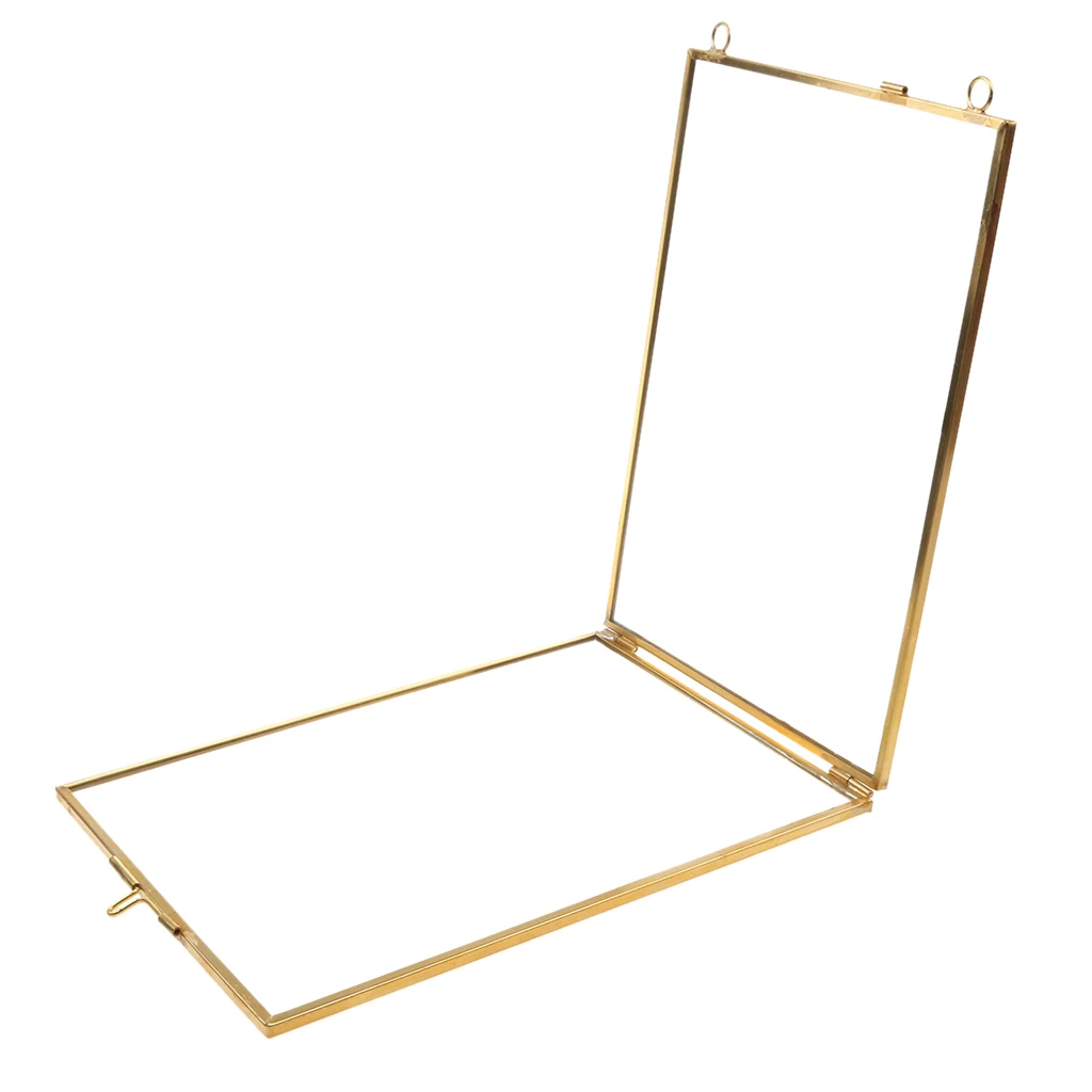 

Rustic Antique Brass Glass Frame - 5 x 7' Landscape Portrait Photo Frame