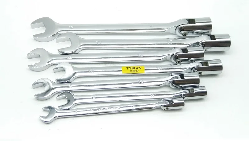 

New 7pcs/set Combination Flexible Socket Wrench Open end wrench 8, 10, 12, 13, 14,17,19MM