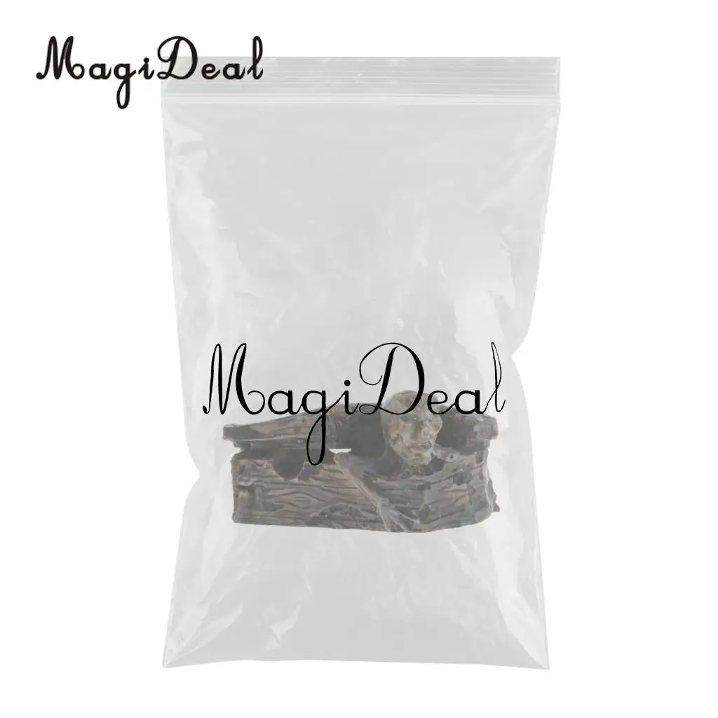 Resin Zombie Miniature Coffin Mummy Figurine Craft Sandplay Sand Table Props