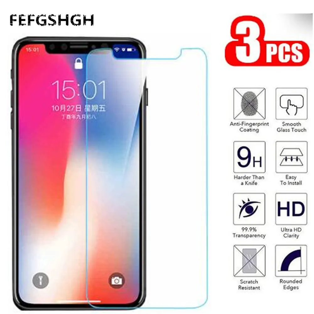 

Protective Glass On The For Apple Iphone Xs Max Screen Protector X S Tempered Screenprotector Xr Armor Sheet Shield i6 i7 i8 i5