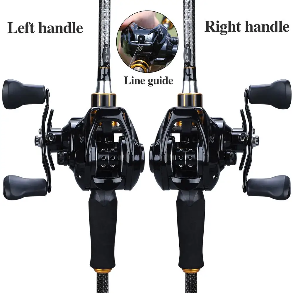 Sougayilang 1.8M 2.1M 2.4M Casting Fishing Rod Reel Combo 4 Sections Carbon Fiber Fishing Rod Baitcasting Reel Pesca Tackle