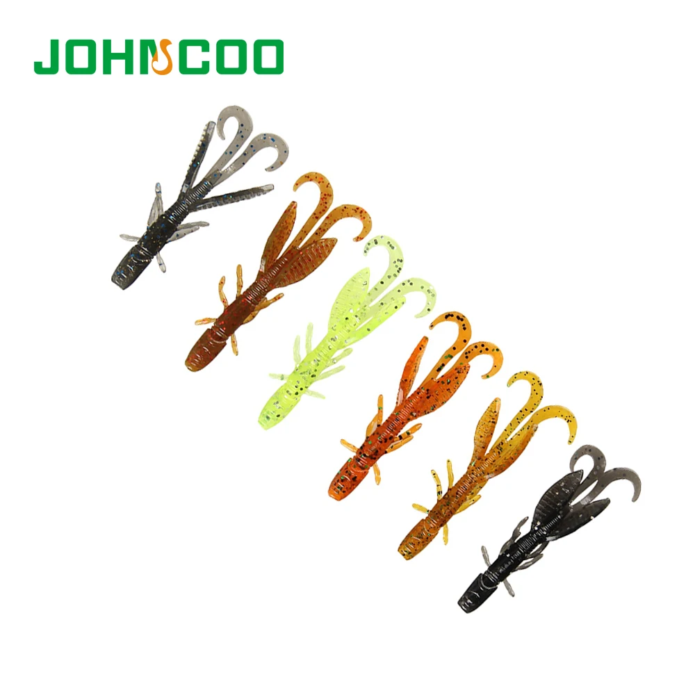 

JOHNCOO 12pcs Fishing Lures 5.8cm 1.2g Soft Lures Jig Swivel Silicone Fishing Bait Worms Shrimp Lures Pesca Fishing Tackle Tools