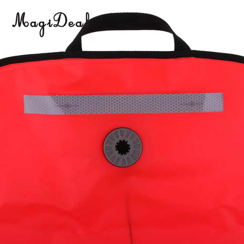 2Pcs/Pack High Visibility & Reflective Scuba Diving Dive 50lbs Salvage Lift Bag SMB Safety Marker Buoy & Dump Valve Red