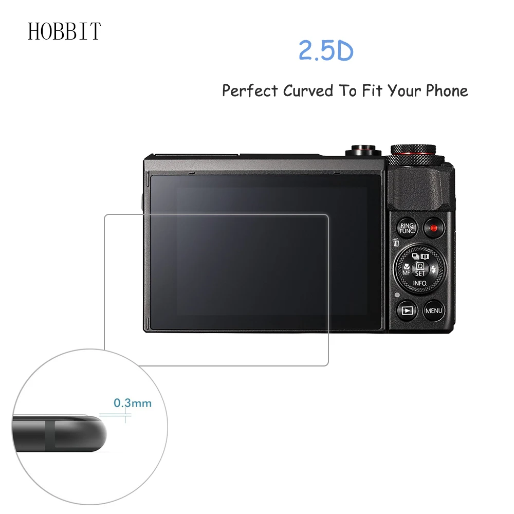 2 упаковки для Canon PowerShot G7X Mark II / G9X 0 3 мм 2.5D 9H прозрачное закаленное стекло Защита