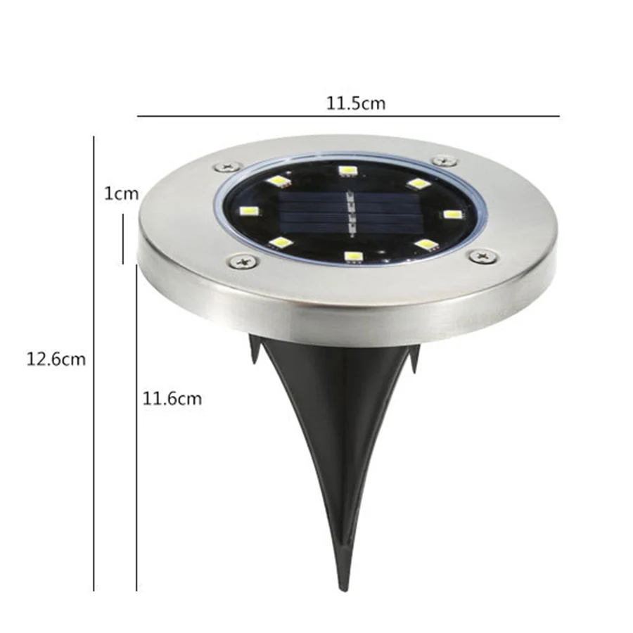 3 шт./компл. водостойкий 8 светодиодный ных солнечной энергии наземные лампы Солнечный Похоронен Свет Открытый Путь Сад газон подъездная