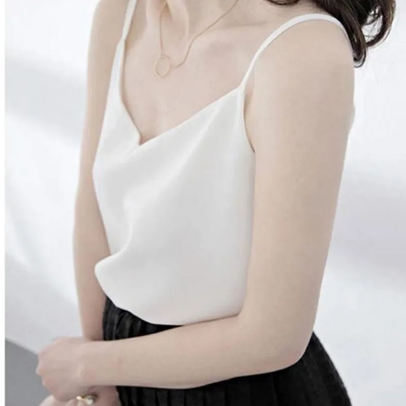 

Chiffon Tank Top Women New Summer Sleeveless Shirt Sexy V-neck Cami Loose Casual Female Tops Plus Size Vest Ladies Camisole