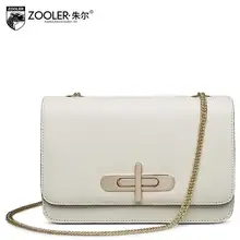 2017 nueva zooler cuero genuino mujeres bolso de marca cadenas pequeño bolso de piel de vaca de calidad de cuero de las mujeres de moda hombro bolsa de mensajero