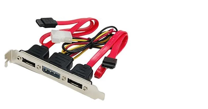 Двойной SATA к 2 портам eSATA + 4 контактный IDE кронштейн питания разъем PCI|sata to|ide powerpci
