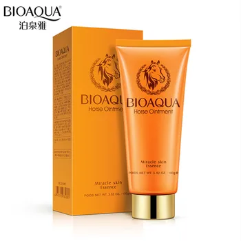 

BIOAOUA Horse Ointment Essence Facial Cleanser Rich Foaming Moisturizing Hydrating Whitening Shrink Pores Face Cleansing Care