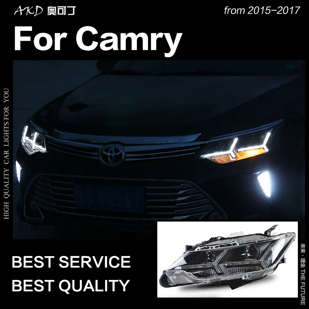 АКД Автомобиль Стайлинг для Toyota Camry V55 светодиодный фар-Новинка года Camry светодиодный ДХО Hid лампы Глава Ангел глаз bi Xenon аксессуары