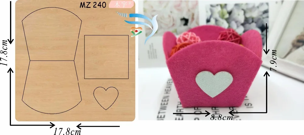 

Handmade candy box-MZ240 muyu cutting dies steel wooden dies cutting dies for scrapbooking Thickness/15.8mm/