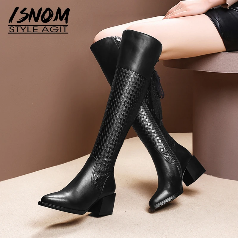 Femme Pointu Chaussures Femmes Black D'hiver 2018 En Talons Bottes BfwqI